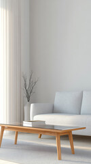 Cozy living room with minimalist design and natural light in a modern home setting