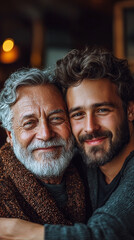 Happy Father and Son Embrace