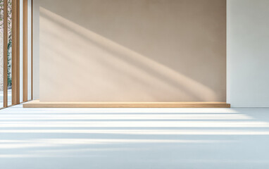 Fototapeta premium Elegant interior space with natural light illuminating simple design features