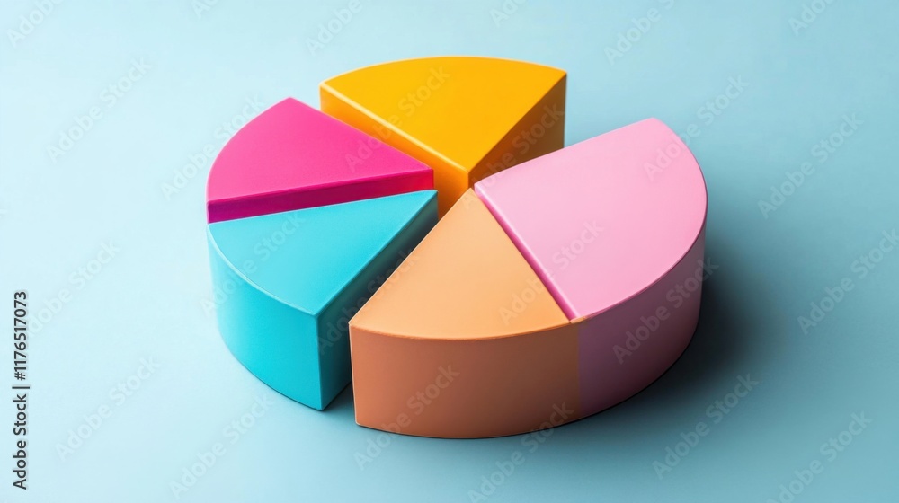 Aufkleber a pie chart with four sections of different colors