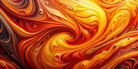 Warm Tone Abstract Swirl Art Print,  Vibrant Swirl Painting, Abstract Background Texture,  Orange Yellow Red Swirls