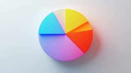 Fototapeta premium a colorful pie chart on a white wall