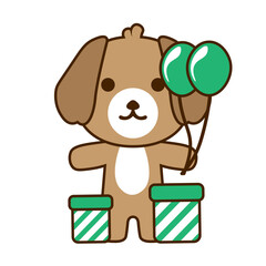 Cute Birthday Dog Cartoon
