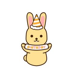 Happy Birthday Bunny Rabbit Cartoon