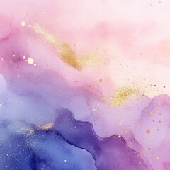 Obraz premium Watercolor Painting with Gold Glitter