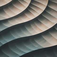 Abstract Architectural Waves  3D Grey and Beige Curving Panels Background Texture