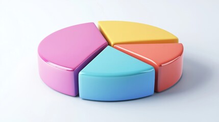 Obraz premium a colorful pie chart on a white surface
