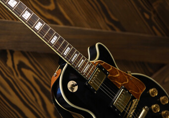 guitar on veneer background, texture for furniture in interior design for the production of beautiful products