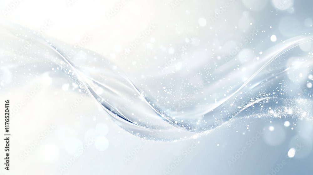 Poster white sparkling light trails and sparkling glitter. shining particles and sparkler tails with lens f
