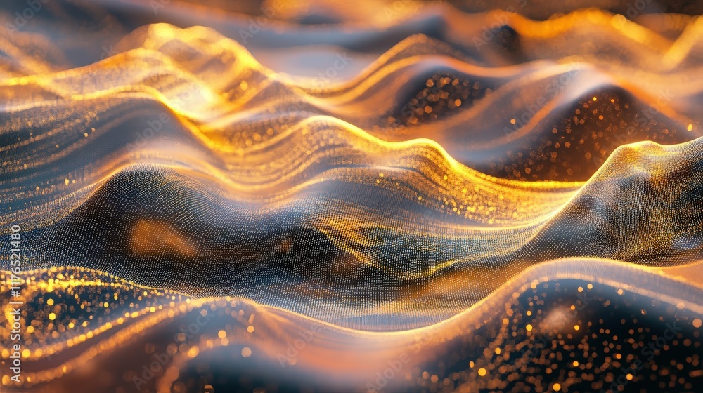 Poster abstract waves of light representing wireless data transmission with high-speed internet connectivit