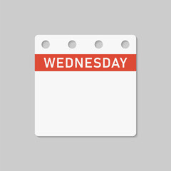 Icon page calendar day week Wednesday, empty space