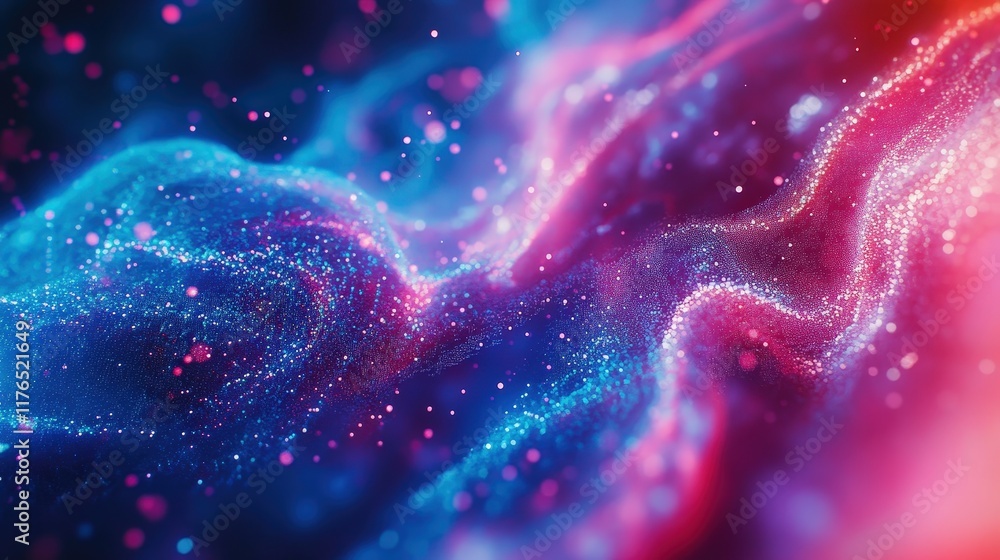 Poster high-speed wireless data transmission concept with colorful abstract waves and light particles for i