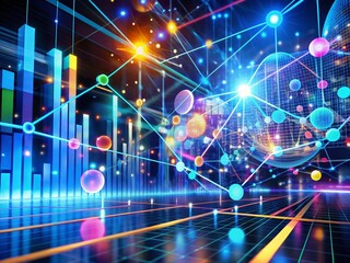 Fototapeta premium Visualizing Big Data: Complex Datasets on Virtual Screen, Business Analytics & AI