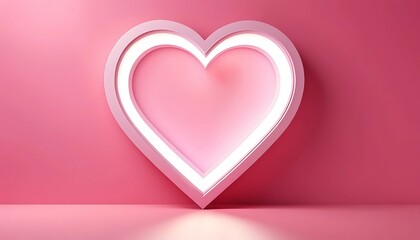 Pink Heart Shaped Neon Light Frame Background