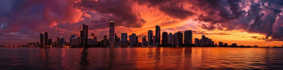 Fototapeta premium Panoramic Sunset View