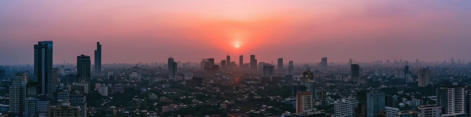 Naklejka premium Panoramic Sunset View