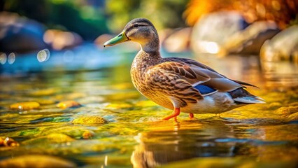 Fototapeta premium Walking Duck in Water - Nature Documentary Photography