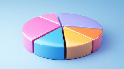 Fototapeta premium a colorful pie chart on a blue surface