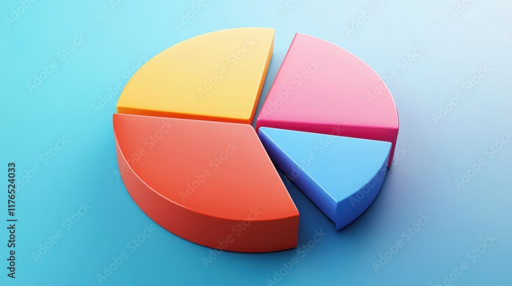 Poster a pie chart with four sections of it