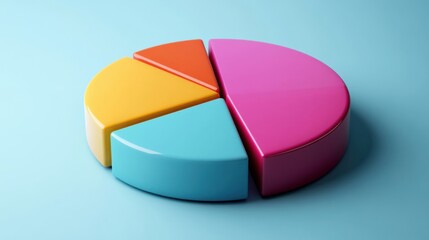 Obraz premium a colorful pie chart on a blue surface