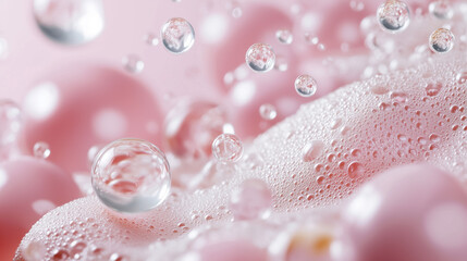 Minimalist Dewy Background Featuring Caviar Extracts for Health and Beauty Promotions
