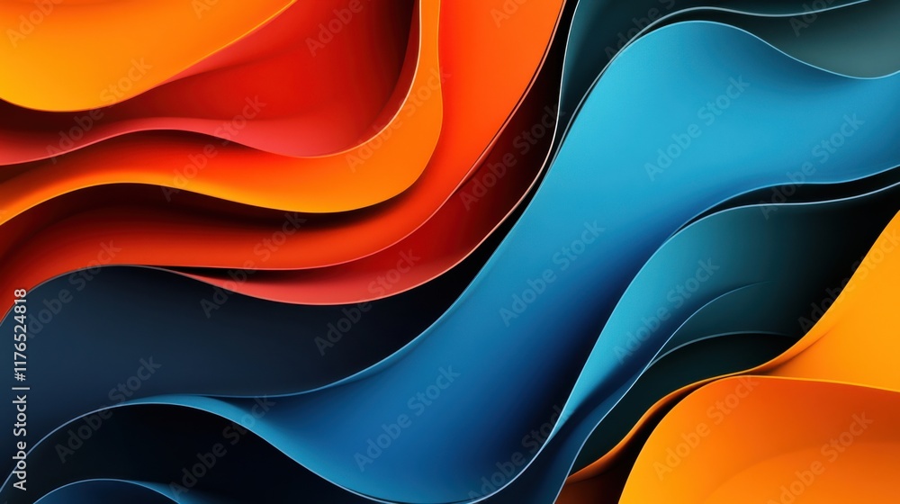 Poster a colorful abstract background with wavy shapes