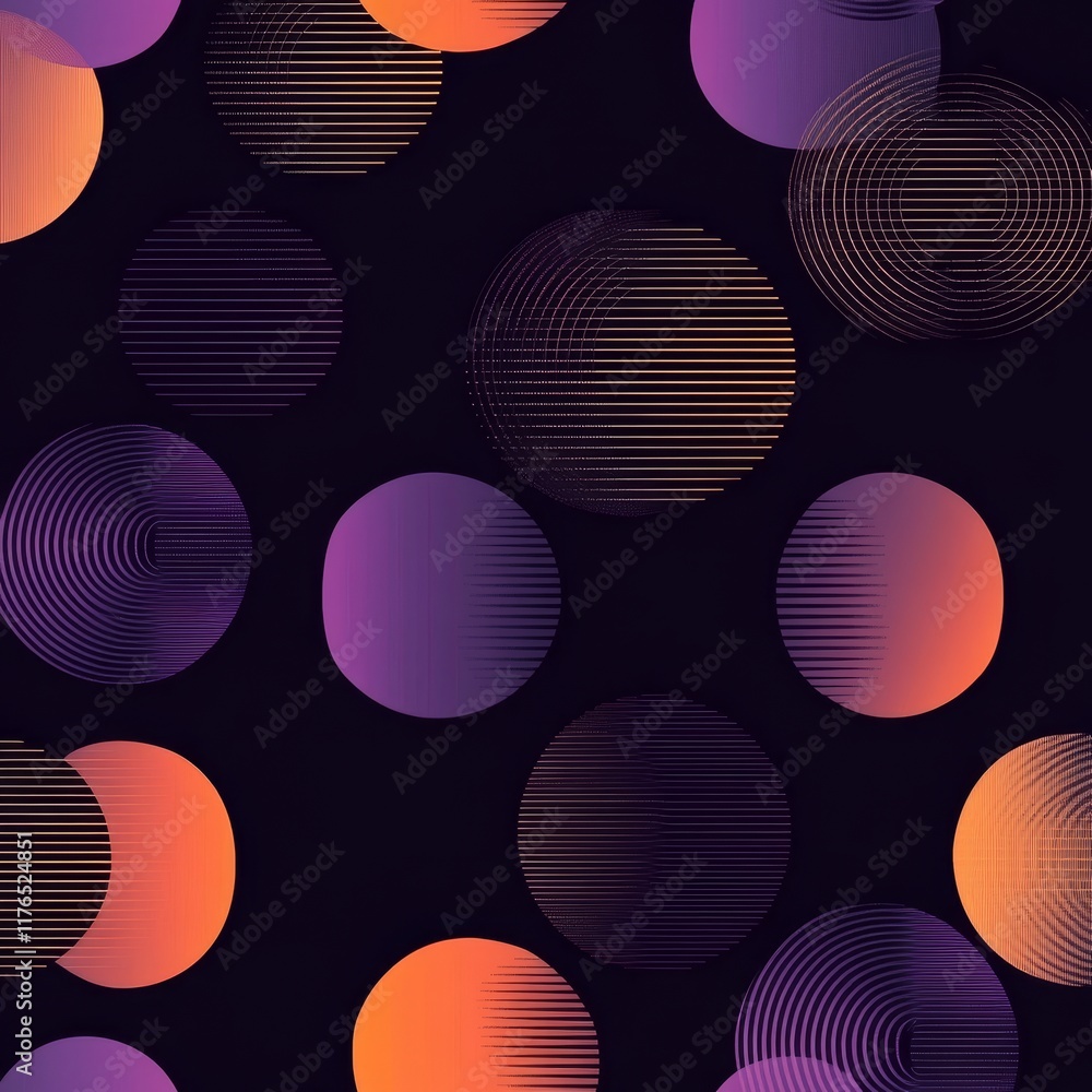 Poster Abstract background with overlapping colorful circles and lines.