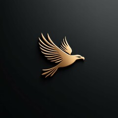 Obraz premium Golden eagle logo design digital art minimalist concept modern aesthetic black background creative identity