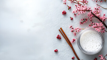 Minimalist Dewy Background Featuring Licorice Extracts for Health and Beauty Promotions