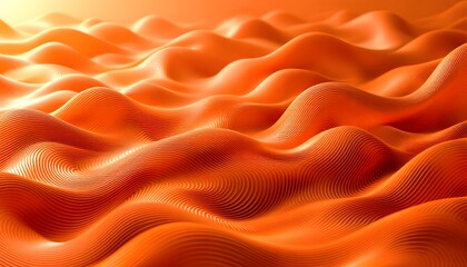 Obraz premium Abstract Orange Waves: A Digital Landscape of Soothing Curves and Vivid Hues