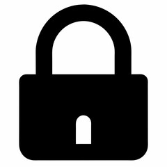 Black Padlock Silhouette Vector Illustration