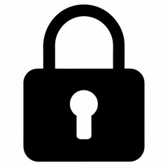 Black Padlock Silhouette Vector Illustration