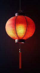 Obraz premium Illuminated Red Chinese Lantern Festive Asian Decor