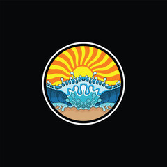 summer wave image logo vector