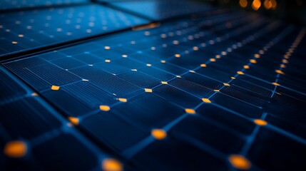 Obraz premium solar panels on blue sky and sun