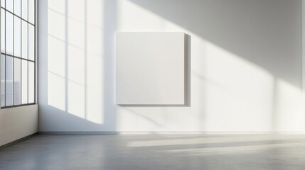 a blank picture frame in a white room