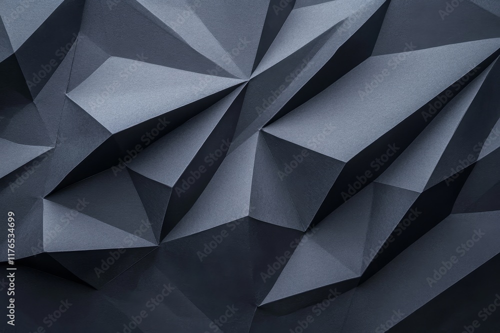 Poster abstract dark gray folded paper texture background.