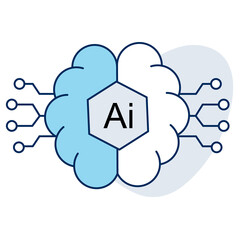 AI-Brain icon, Transforming Intelligence and Innovation, Exploring Brain-Inspired Artificial Intelligence Technologies, The Future of Intelligence with AI-Brain