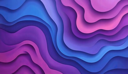 Obraz premium Abstract purple and blue layered wavy paper texture background.
