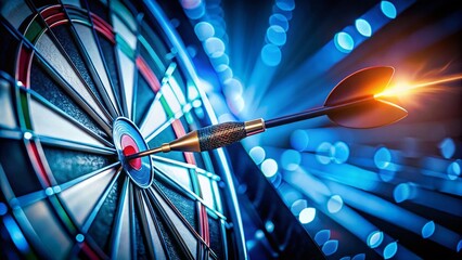 Winning Dart Throw: Long Exposure Photography of Bullseye Hit