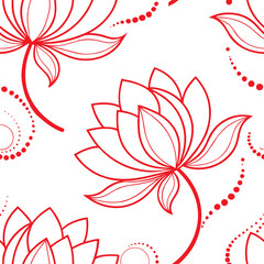 Lotus flower line art simple design symmetrical Pattern