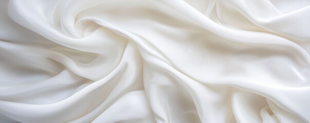 Fototapeta premium Elegant white textile with soft waves and intricate textures minimalistic and calming composition suitable for luxury or artistic themes