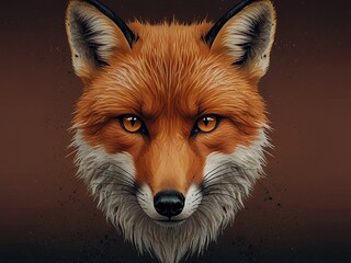Fototapeta premium A striking portrait of a curious fox with vibrant orange fur and inquisitive eyes, set against a soft, muted background