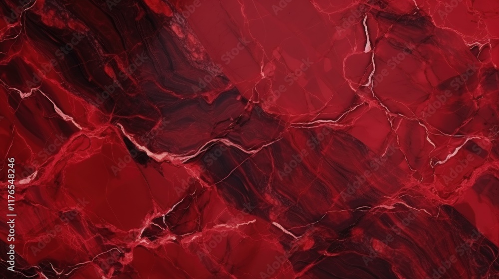 Poster abstract red marble texture with distinctive patterns ideal for stackable tiles and contemporary des
