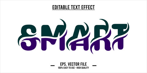 typography SMART word art illustration, editable text effect, eps file format © Oktian07