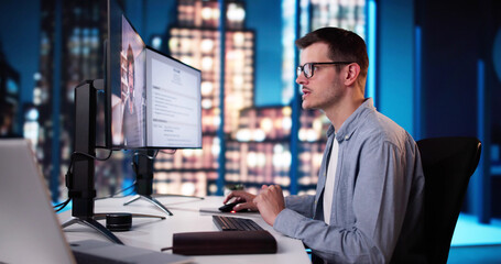 Fototapeta premium Business Interview For Law Job On Computer