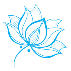 Obraz premium Lotus flower line art simple design symmetrical 