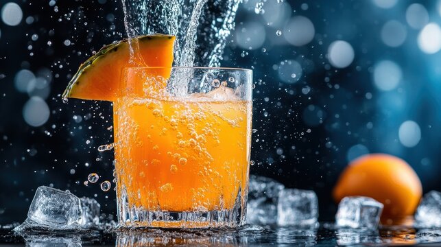 Pouring Tropical Refreshment into a Glass