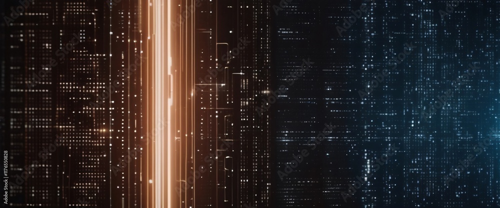Poster digital data stream: abstract concept of data flow, technology, and the digital world. a futuristic,