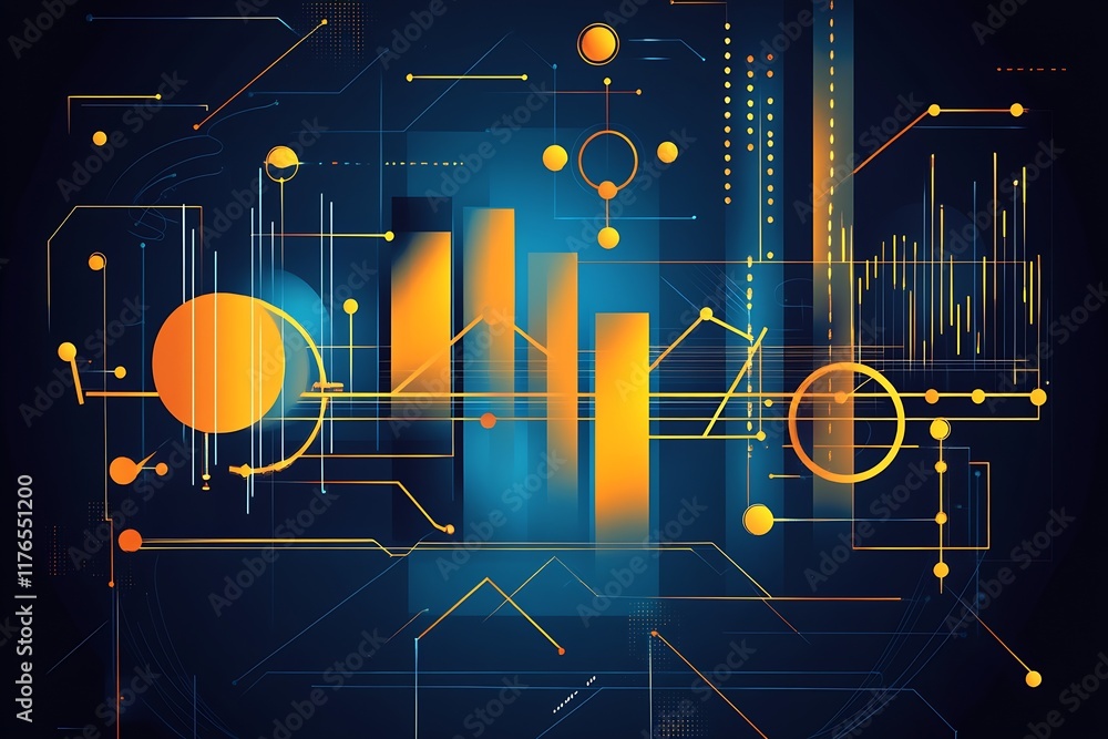Poster Innovative Digital Technology Interface with Circles and Geometric Patterns : Generative AI